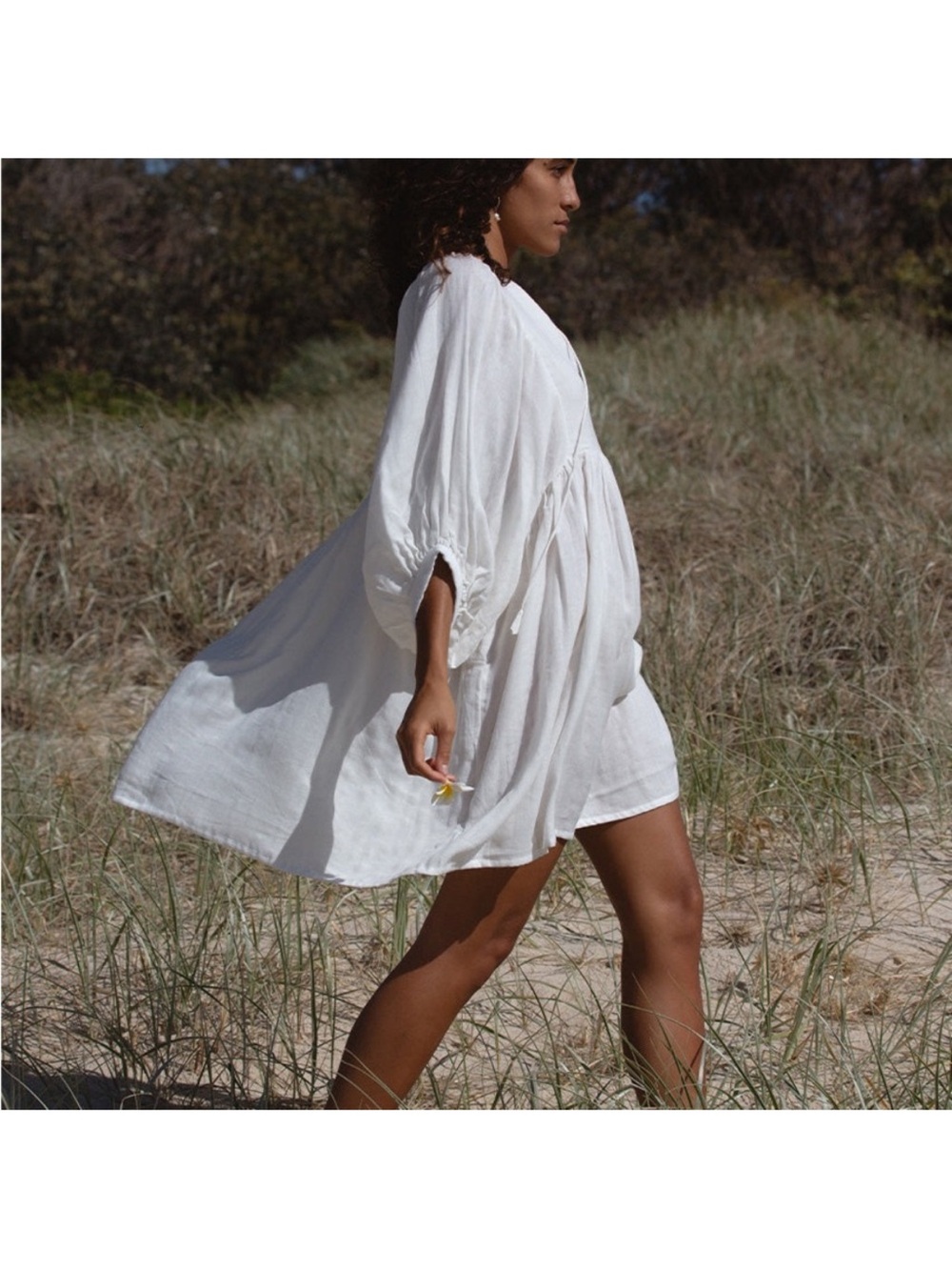 Daughters of India Kyra mini dress white gauze Size XS - Picture 2 of 12